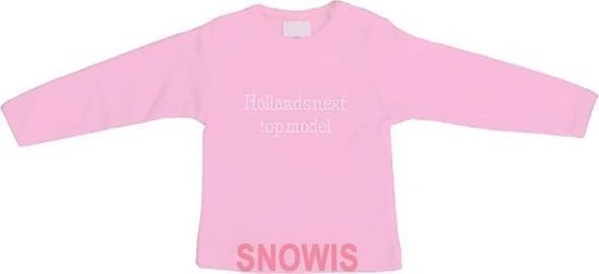 T-shirt lange mouw "Holland next top model" Roze - div.maten