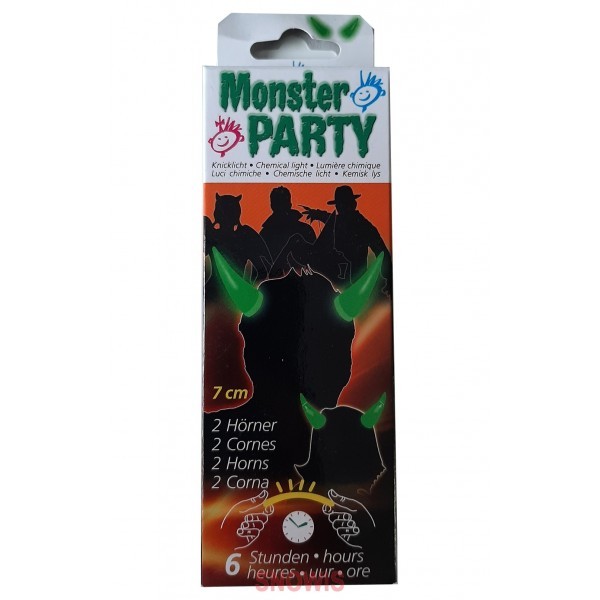 Maro toys - Monster party kniklicht 2 duivels hoorns Groen