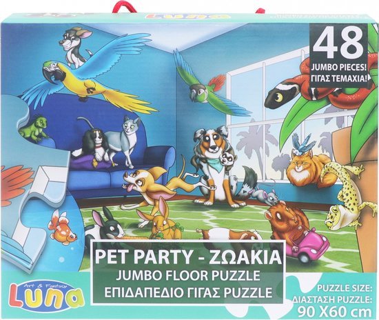 Luna Legpuzzel Pet Party Junior Karton 48 Stukjes