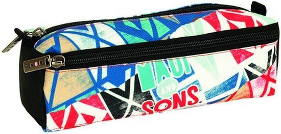 Maui & Sons Etui Junior 23 X 10 Cm Polyester Zwart/rood/blauw